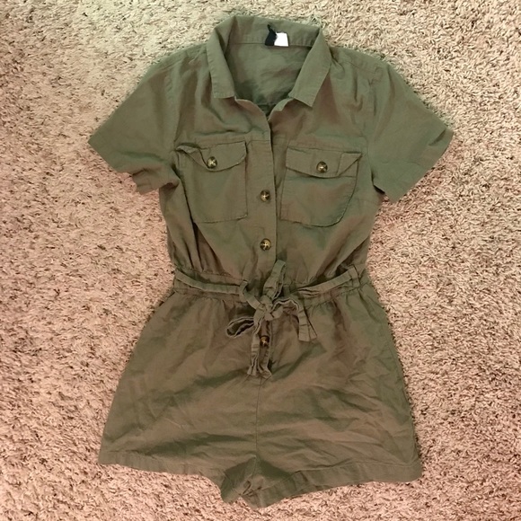 H&M Pants - H&M Olive Green  Cute Romper Small
